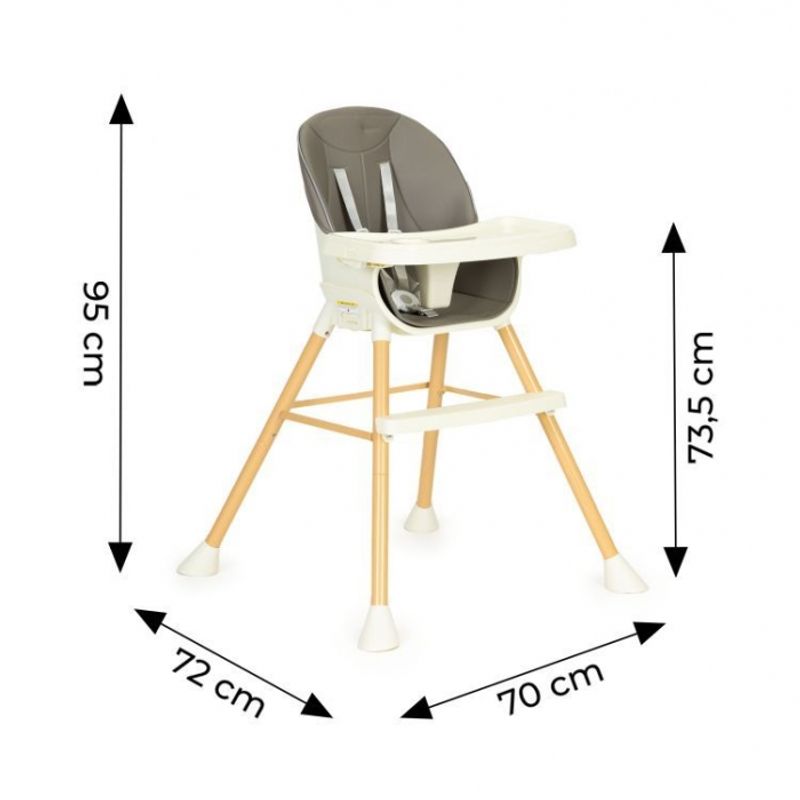 Jucarii, Copii si Bebe - Hrana si alaptare - Scaune de masa bebe - Scaun de masa 2 in 1 pentru copii Ecotoys HA-018 - Gri - Infinity.ro