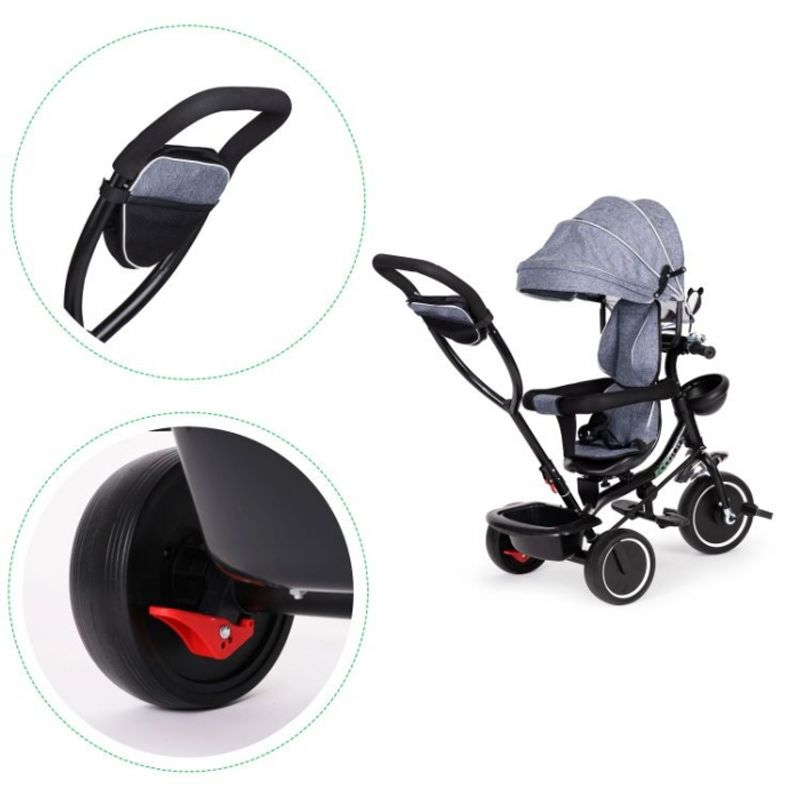 Jucarii, Copii si Bebe - Jucarii si jocuri - Jucarii de exterior - Triciclete - Tricicleta cu sezut rotativ Ecotoys JM-066-9 - Gri - Infinity.ro