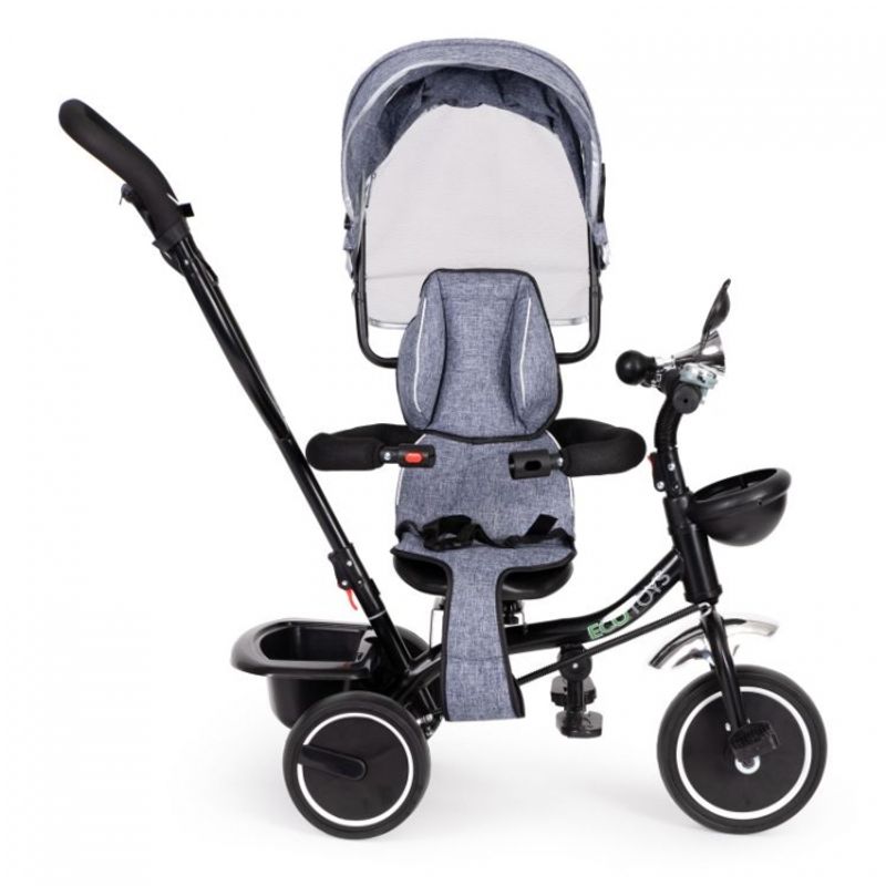 Jucarii, Copii si Bebe - Jucarii si jocuri - Jucarii de exterior - Triciclete - Tricicleta cu sezut rotativ Ecotoys JM-066-9 - Gri - Infinity.ro