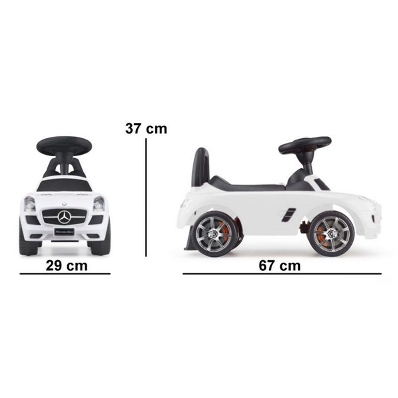 Jucarii, Copii si Bebe - Jucarii si jocuri - Jucarii bebelusi - Jucarii de tras/impins - Masinuta de impins Mercedes Benz SLS AMG – Alb - Infinity.ro