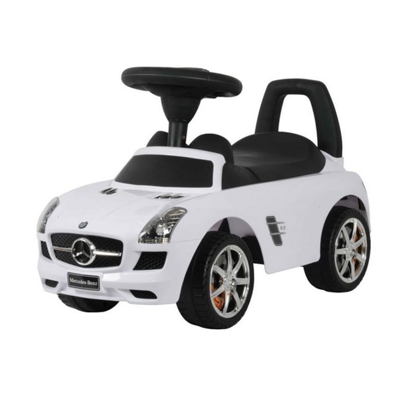 Jucarii, Copii si Bebe - Jucarii si jocuri - Jucarii bebelusi - Jucarii de tras/impins - Masinuta de impins Mercedes Benz SLS AMG – Alb - Infinity.ro