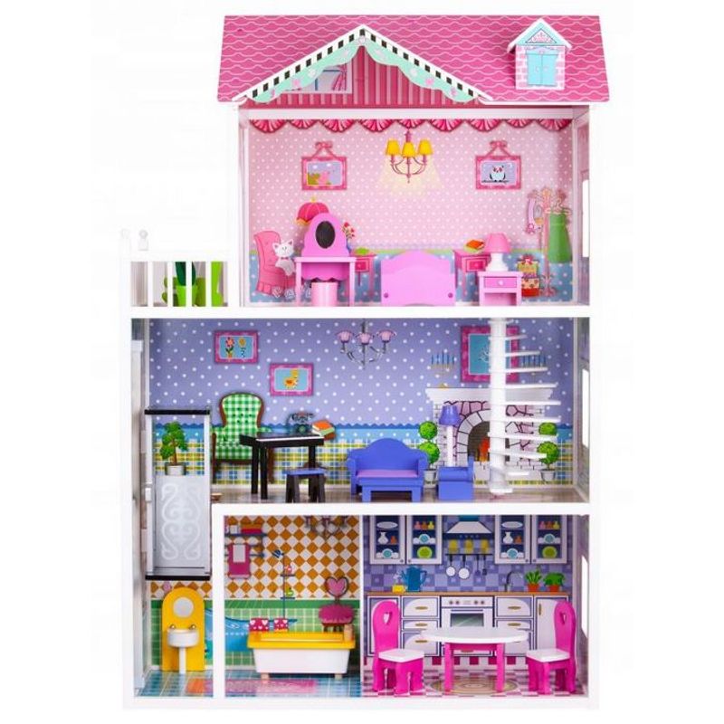 Jucarii, Copii si Bebe - Jucarii si jocuri - Papusi si accesorii - Casute de papusi si mobilier - Casuta de basm capsunica Ecotoys cu lift TL43004C - Infinity.ro