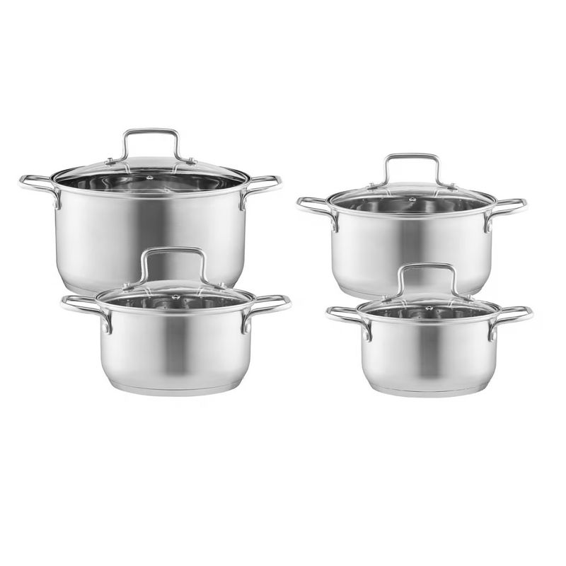 Casa si Gradina - Bucatarie si vesela - Vase pentru gatit - Oale si cratite - Set oale inox, 8 piese, AMBITION Hugo - Infinity.ro