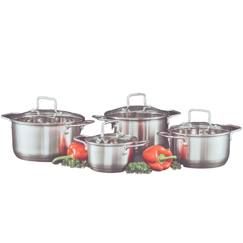 Casa si Gradina - Bucatarie si vesela - Vase pentru gatit - Oale si cratite - Set oale inox, 8 piese, AMBITION Hugo - Infinity.ro