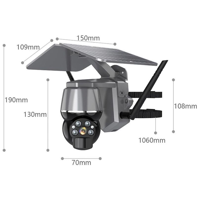 Casa si Gradina - Electrice - Smart Home - Camere de supraveghere - Camera de supraveghere solara SIM 4G 4MP, de exterior, cu senzor miscare si panou solar, IR, negru - Infinity.ro