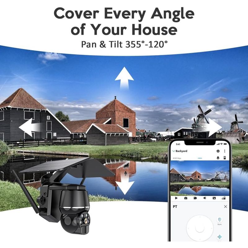 Casa si Gradina - Electrice - Smart Home - Camere de supraveghere - Camera de supraveghere solara SIM 4G 4MP, de exterior, cu senzor miscare si panou solar, IR, negru - Infinity.ro