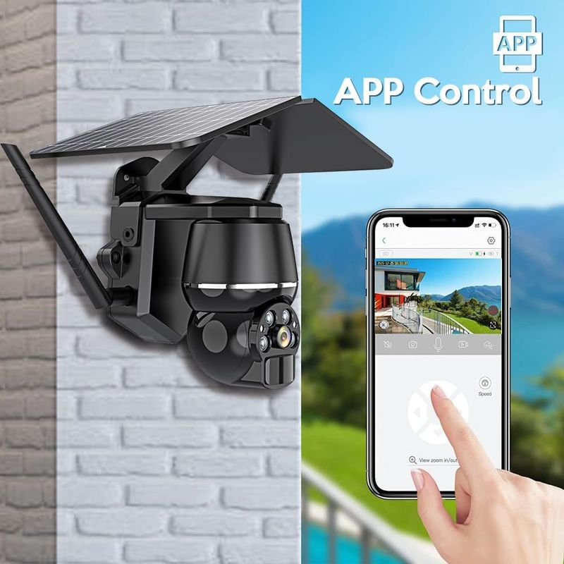 Casa si Gradina - Electrice - Smart Home - Camere de supraveghere - Camera de supraveghere solara SIM 4G 4MP, de exterior, cu senzor miscare si panou solar, IR, negru - Infinity.ro