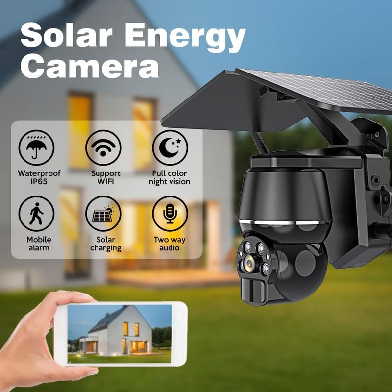 Casa si Gradina - Electrice - Smart Home - Camere de supraveghere - Camera de supraveghere solara SIM 4G 4MP, de exterior, cu senzor miscare si panou solar, IR, negru - Infinity.ro