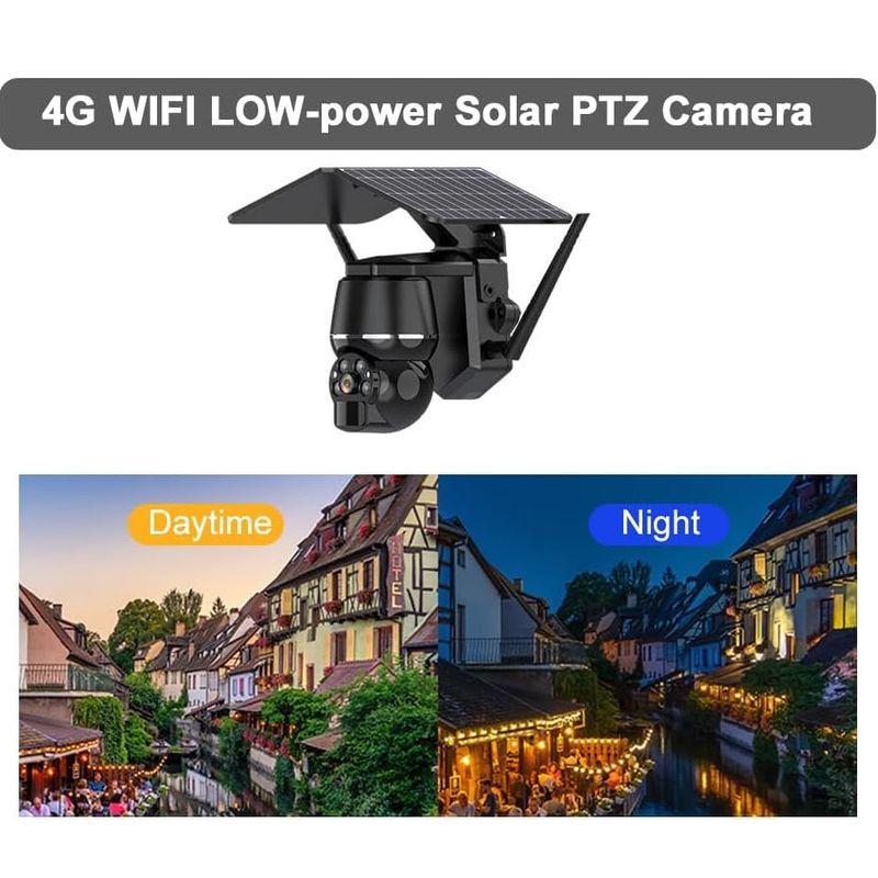 Casa si Gradina - Electrice - Smart Home - Camere de supraveghere - Camera de supraveghere solara SIM 4G 4MP, de exterior, cu senzor miscare si panou solar, IR, negru - Infinity.ro