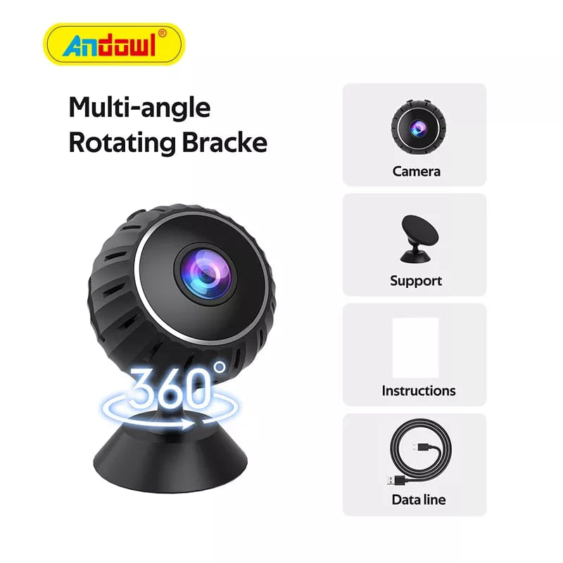 Casa si Gradina - Electrice - Smart Home - Camere de supraveghere - Mini Camera de Supraveghere, WiFi, Full HD, 360°, Night Vision, Senzor de miscare - Infinity.ro