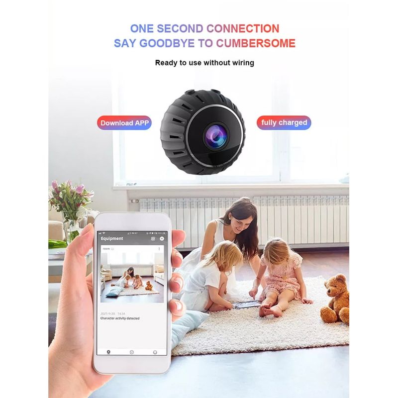 Casa si Gradina - Electrice - Smart Home - Camere de supraveghere - Mini Camera de Supraveghere, WiFi, Full HD, 360°, Night Vision, Senzor de miscare - Infinity.ro