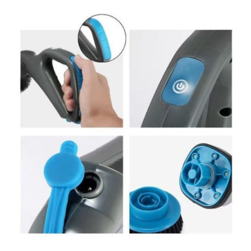 Ingrijire personala si Cosmetice - Ingrijire personala - Ingrijire par - Perii de par si piepteni - Perie electrica cu cap rotativ, fara fir, vine cu 3 perii si 1 laveta din microfibra, gri - Infinity.ro