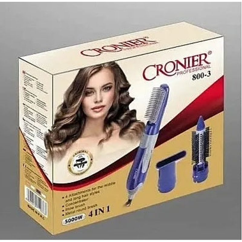 Ingrijire personala si Cosmetice - Ingrijire personala - Ingrijire par - Perii de par si piepteni - Perie-uscator par 4 in 1 Cronier 800-3, cu multiple accesorii pentru o coafura pefecta - Infinity.ro