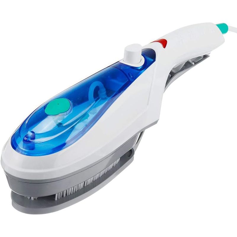 Electronice si Electrocasnice - Ingrijirea tesaturilor - Aparate de calcat cu aburi - Perie electrica cu aburi si fier de calcat 2 in 1 pentru imbracaminte, 850W putere, albastru - Infinity.ro