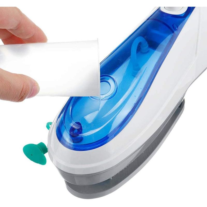 Electronice si Electrocasnice - Ingrijirea tesaturilor - Aparate de calcat cu aburi - Perie electrica cu aburi si fier de calcat 2 in 1 pentru imbracaminte, 850W putere, albastru - Infinity.ro