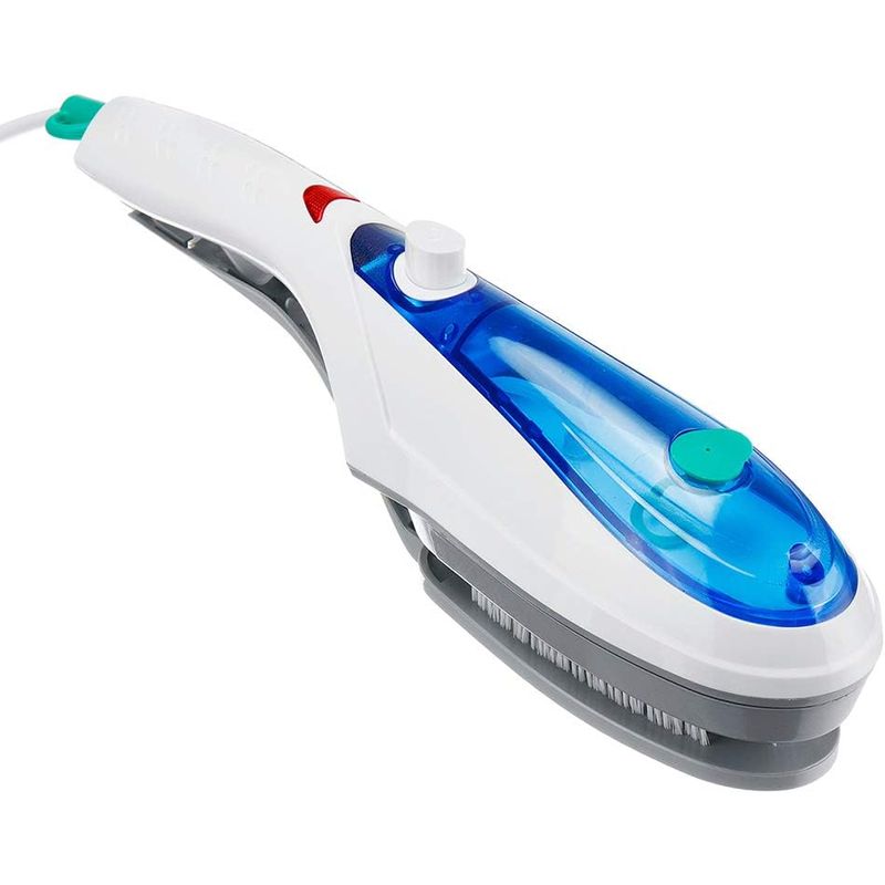 Electronice si Electrocasnice - Ingrijirea tesaturilor - Aparate de calcat cu aburi - Perie electrica cu aburi si fier de calcat 2 in 1 pentru imbracaminte, 850W putere, albastru - Infinity.ro