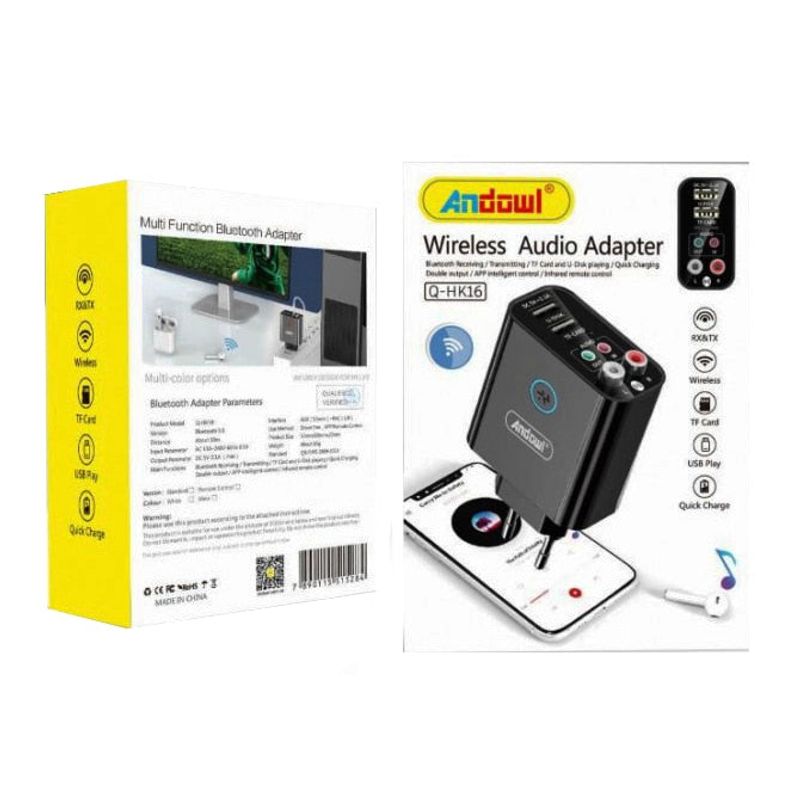 Laptop, Telefoane si Tablete - Telefoane mobile si accesorii - Accesorii Telefoane - Cabluri si adaptoare telefoane - Adaptor audio multifunctional HK16, wireless, bluetooth, 2 porturi USB, TF card - Negru - Infinity.ro