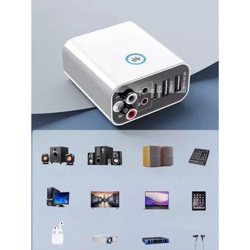 Laptop, Telefoane si Tablete - Telefoane mobile si accesorii - Accesorii Telefoane - Cabluri si adaptoare telefoane - Adaptor audio multifunctional HK16, wireless, bluetooth, 2 porturi USB, TF card - Negru - Infinity.ro