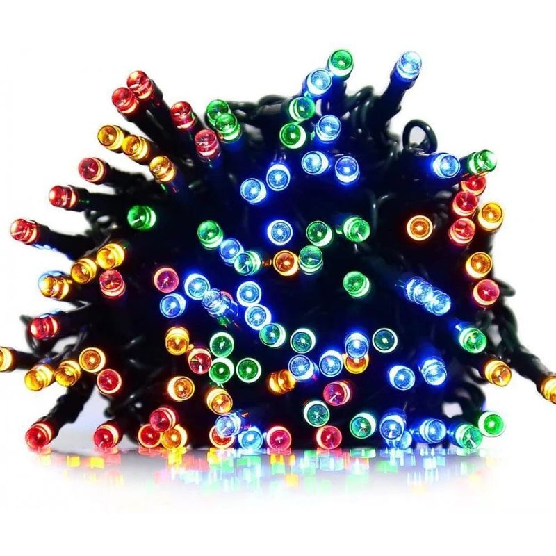 Casa si Gradina - Corpuri si surse de iluminat - Iluminat exterior - Instalatii luminoase exterior - Instalatie Luminoasa Solara, 50m, 500 LED-uri, cu Telecomanda, Alb Cald/Rece sau RGB - Alb Cald - Infinity.ro