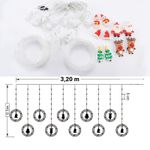 Casa si Gradina - Corpuri si surse de iluminat - Iluminat exterior - Instalatii luminoase exterior - Instalatie de Craciun cu 10 Cercuri LED si Figurine, Interconectabile, 3m, Lumina Alba Calda - Infinity.ro