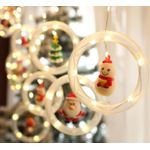 Casa si Gradina - Corpuri si surse de iluminat - Iluminat exterior - Instalatii luminoase exterior - Instalatie de Craciun cu 10 Cercuri LED si Figurine, Interconectabile, 3m, Lumina Alba Calda - Infinity.ro