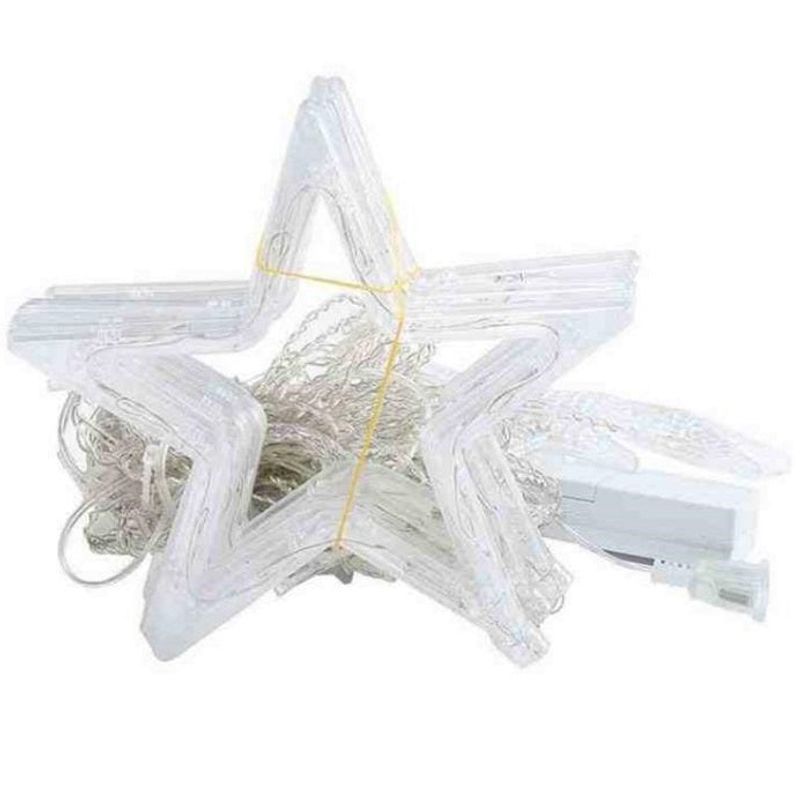 Casa si Gradina - Corpuri si surse de iluminat - Iluminat exterior - Instalatii luminoase exterior - Instalatie cu 12 Stele Luminoase, Telecomanda, 90 LED-uri, 3m, Interconectabila, Lumina Multicolora - Infinity.ro