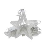 Casa si Gradina - Corpuri si surse de iluminat - Iluminat exterior - Instalatii luminoase exterior - Instalatie Luminoasa pentru Craciun, Perdea cu 6 Stele Mici si Mari, Interconectabila, Lumina Alba calda - Infinity.ro