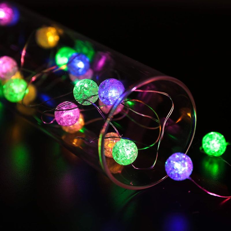 Casa si Gradina - Corpuri si surse de iluminat - Iluminat exterior - Instalatii luminoase exterior - Set 2 Instalatii Decorative LED RGB, 2x5m, cu 2x50 LED-uri in Forma de Mini Becuri - Infinity.ro