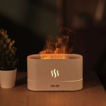 Electronice si Electrocasnice - Climatizare si sisteme de incalzire - Aparate filtrare aer - Umidificatoare - Difuzor Aromaterapie si Umidificator cu Efect Flacara si Ultrasunete, 3 in 1, 180 ml - Infinity.ro