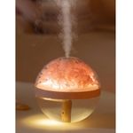 Casa si Gradina - Decoratiuni - Aromaterapie si lumanari - Difuzoare aromaterapie - Umidificator si Difuzor de Parfum, cu Lumina LED, Reincarcabil, Fara Fir, 270ml, 1.5W, 12x11.4cm, Roz-Bej - Infinity.ro