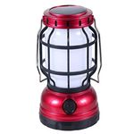 Casa si Gradina - Corpuri si surse de iluminat - Iluminat exterior - Felinare - Felinar solar retro portabil Andowl Q LED1990 - Rosu - Infinity.ro