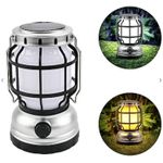 Casa si Gradina - Corpuri si surse de iluminat - Iluminat exterior - Felinare - Felinar solar retro portabil Andowl Q LED1990 - Rosu - Infinity.ro