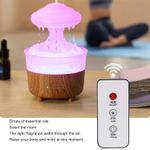 Electronice si Electrocasnice/Climatizare si sisteme de incalzire/Aparate filtrare aer/Umidificatoare - Umidificator in Forma de Norisor cu Picaturi de Ploaie, din Lemn si Plastic, cu Telecomanda, 230 ml - Infinity.ro