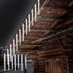 Casa si Gradina - Corpuri si surse de iluminat - Iluminat exterior - Instalatii luminoase exterior - Instalatie lumioasa LED, cu 8 Turturi, Alb Cald, Alb Rece, Albastru si Multicolor, 3m - Alb Rece - Infinity.ro