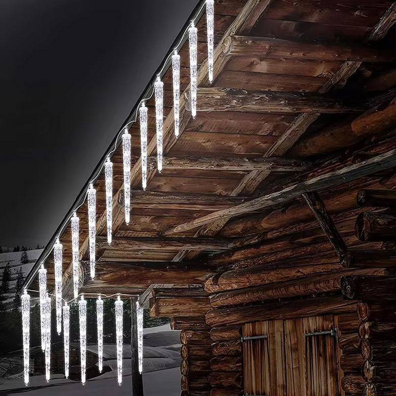 Casa si Gradina - Corpuri si surse de iluminat - Iluminat exterior - Instalatii luminoase exterior - Instalatie lumioasa LED, cu 8 Turturi, Alb Cald, Alb Rece, Albastru si Multicolor, 3m - Alb Rece - Infinity.ro