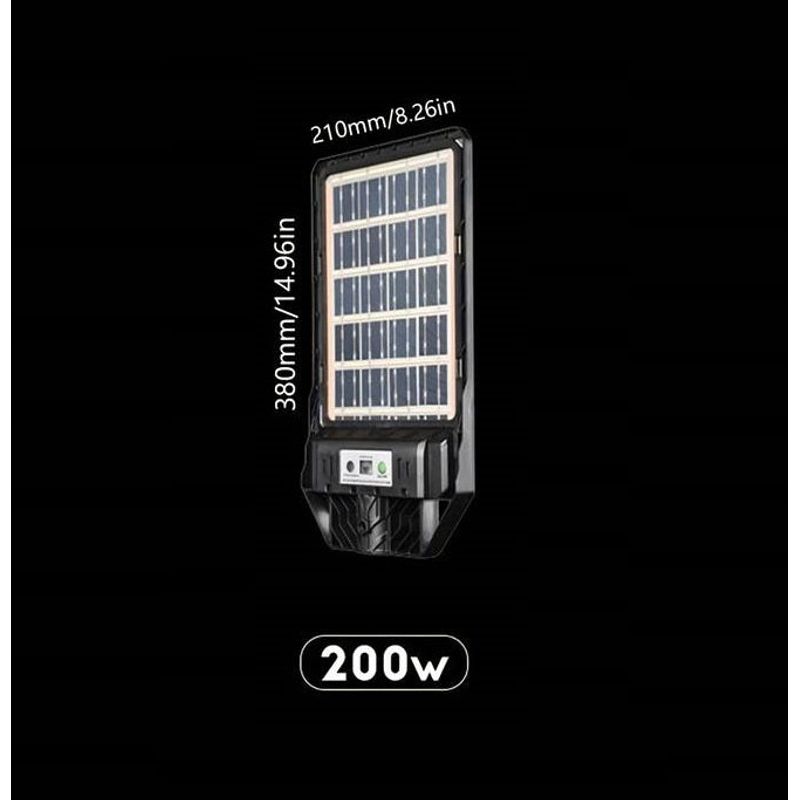 Casa si Gradina - Corpuri si surse de iluminat - Iluminat exterior - Lampi solare - Lampa solara stradala cu panou solar incorporat cu doua fete, cu inductie si telecomanda, 6500K, Negru - 100W - Infinity.ro