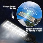 Casa si Gradina - Corpuri si surse de iluminat - Iluminat exterior - Lampi solare - Lampa solara stradala cu panou solar incorporat cu doua fete, cu inductie si telecomanda, 6500K, Negru - 100W - Infinity.ro