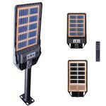 Casa si Gradina - Corpuri si surse de iluminat - Iluminat exterior - Lampi solare - Lampa solara stradala cu panou solar incorporat cu doua fete, cu inductie si telecomanda, 6500K, Negru - 100W - Infinity.ro