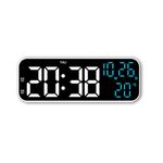 Casa si Gradina - Decoratiuni - Ceasuri - Ceas Digital Decorativ, cu Ecran Mare LED, cu Alarma si afisaj Temperatura, Timer, Data - Alb-Verde - Infinity.ro