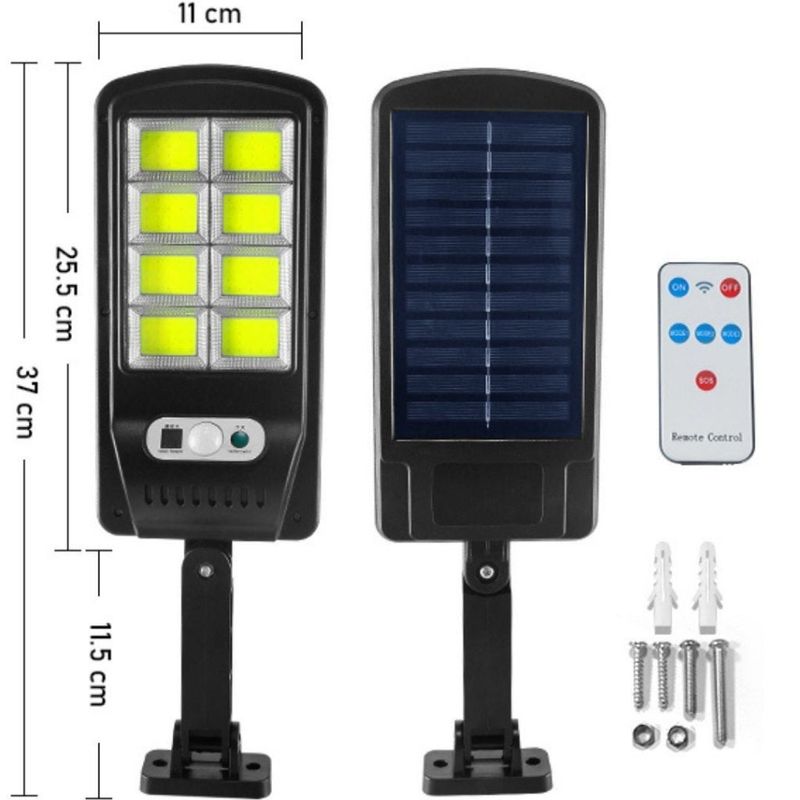 Casa si Gradina - Corpuri si surse de iluminat - Iluminat exterior - Lampi solare - Lampa solara stradala, cu 8 cadre, 160 LED-uri, 30W, pe inductie, senzor miscare, pentru curte, alee - Infinity.ro