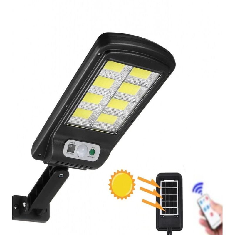 Casa si Gradina - Corpuri si surse de iluminat - Iluminat exterior - Lampi solare - Lampa solara stradala, cu 8 cadre, 160 LED-uri, 30W, pe inductie, senzor miscare, pentru curte, alee - Infinity.ro