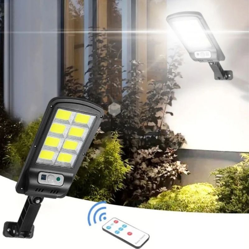 Casa si Gradina - Corpuri si surse de iluminat - Iluminat exterior - Lampi solare - Lampa solara stradala, cu 8 cadre, 160 LED-uri, 30W, pe inductie, senzor miscare, pentru curte, alee - Infinity.ro