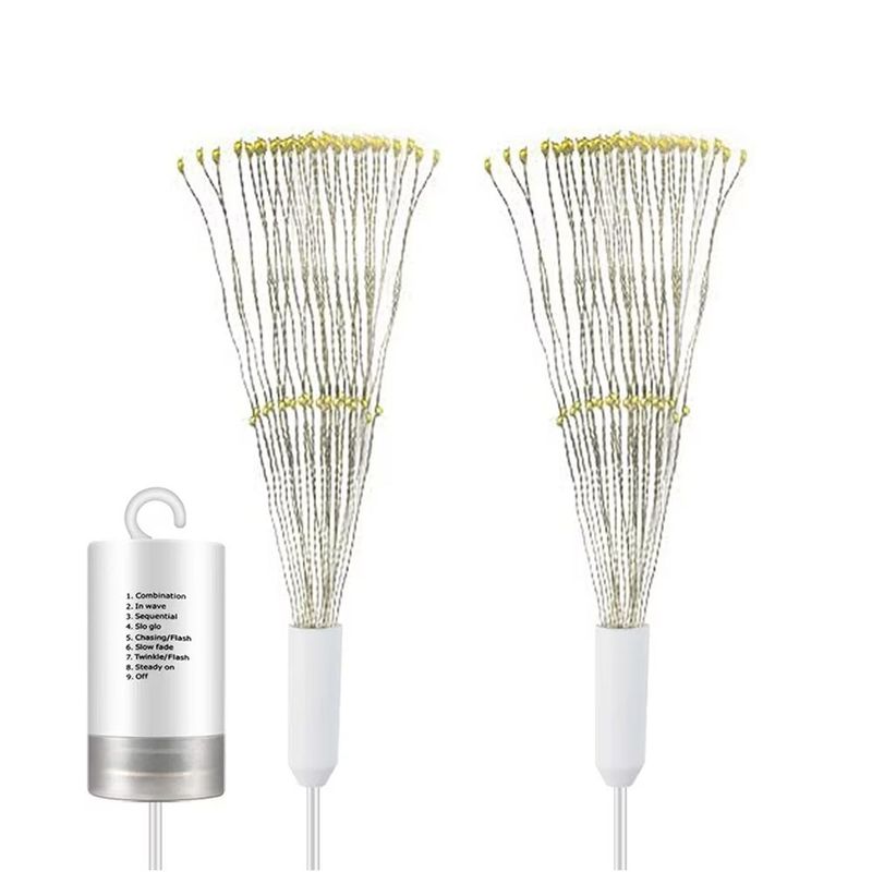 Casa si Gradina - Corpuri si surse de iluminat - Iluminat exterior - Instalatii luminoase exterior - Instalatie cu 5 Artificii Decorative, Lumina Alba Calda/Rece/RGB, 8 Moduri de Iluminare - Infinity.ro