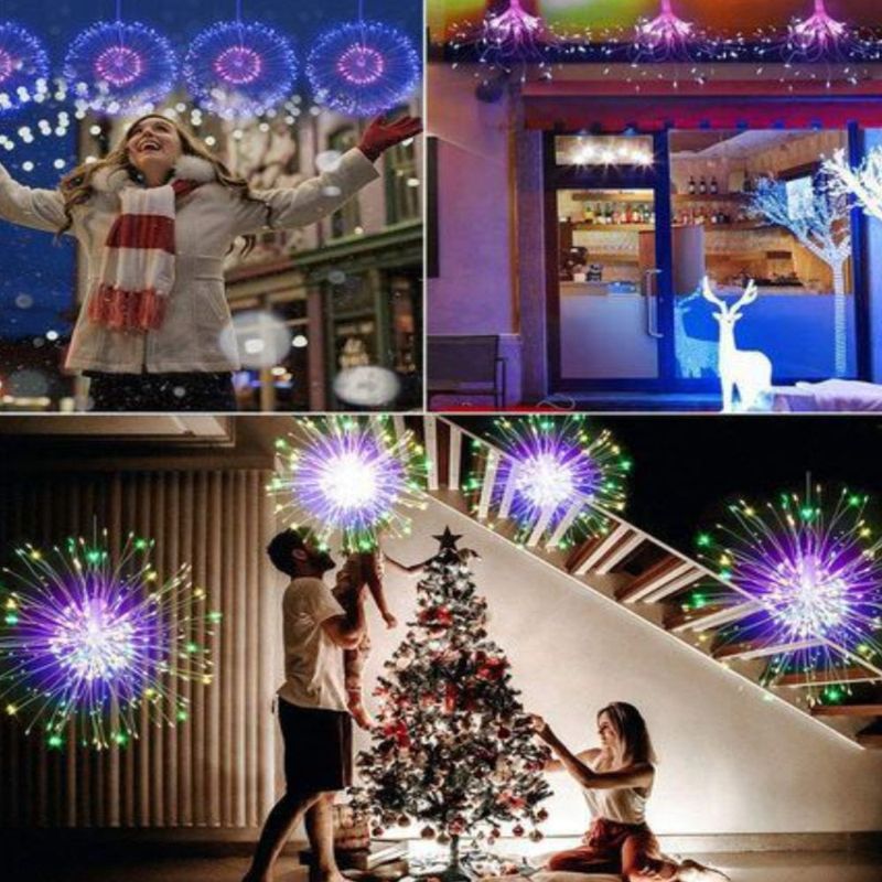 Casa si Gradina - Corpuri si surse de iluminat - Iluminat exterior - Instalatii luminoase exterior - Instalatie cu 5 Artificii Decorative, Lumina Alba Calda/Rece/RGB, 8 Moduri de Iluminare - Infinity.ro