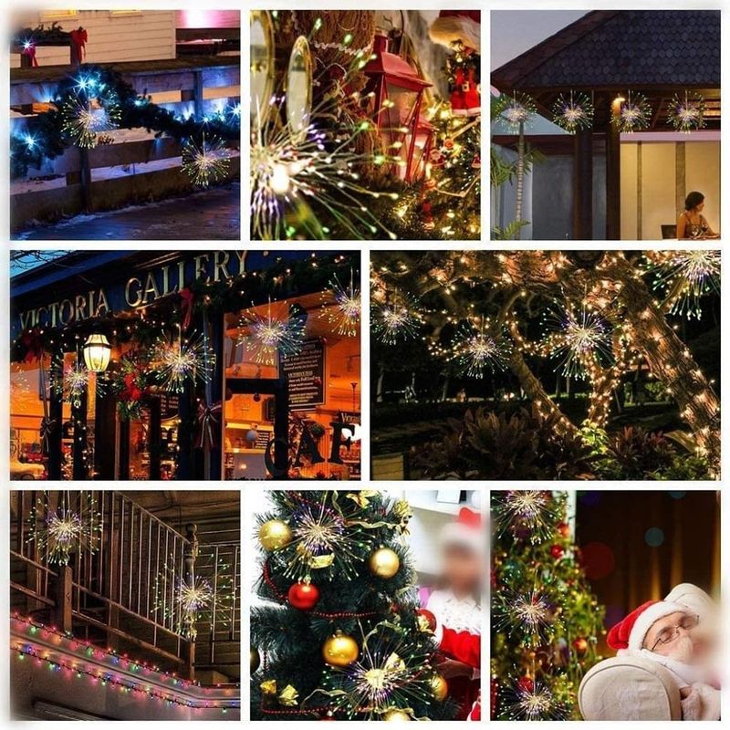 Casa si Gradina - Corpuri si surse de iluminat - Iluminat exterior - Instalatii luminoase exterior - Instalatie cu 5 Artificii Decorative, Lumina Alba Calda/Rece/RGB, 8 Moduri de Iluminare - Infinity.ro