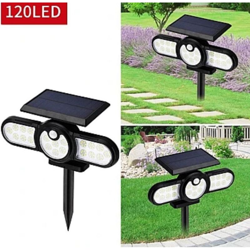 Casa si Gradina - Corpuri si surse de iluminat - Iluminat exterior - Lampi solare - Lampa solara cu inductie SH-1206C si panou Solar Integrat 3 Capete Reglabile - Infinity.ro