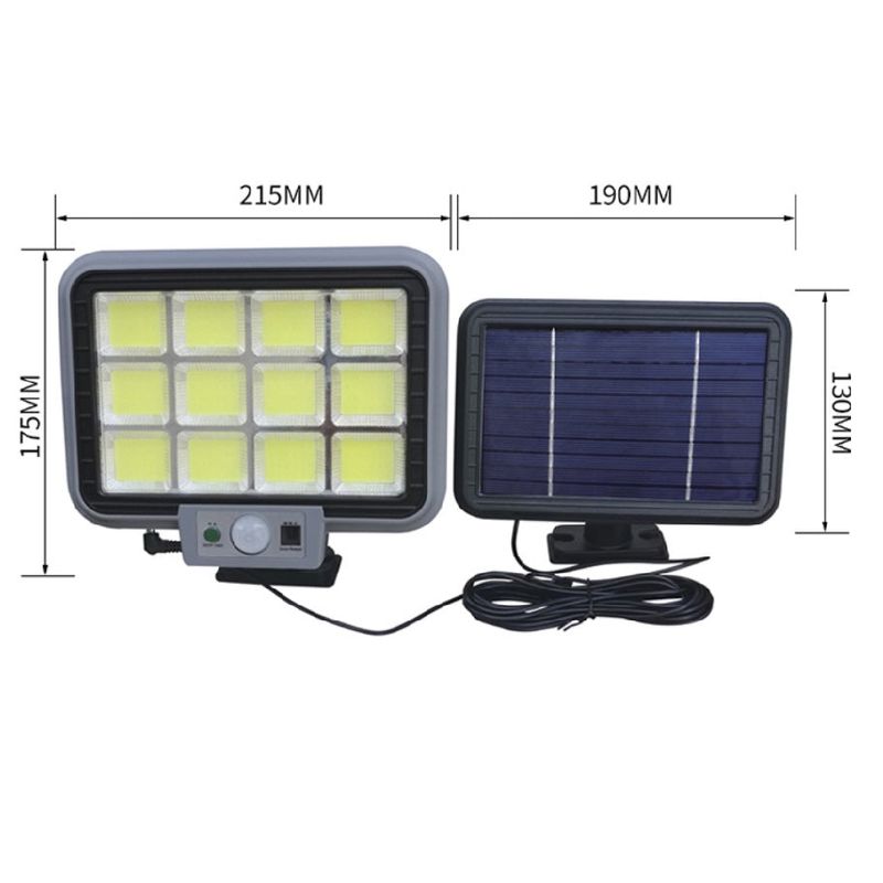 Casa si Gradina - Corpuri si surse de iluminat - Iluminat exterior - Lampi solare - Lampa solara cu panou solar, 40W, 288 LED COB, 12 cadrane, cu 3 moduri de iluminare, telecomandanegru - Infinity.ro