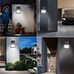Casa si Gradina - Corpuri si surse de iluminat - Iluminat exterior - Lampi solare - Lampa solara cu panou solar, 40W, 288 LED COB, 12 cadrane, cu 3 moduri de iluminare, telecomandanegru - Infinity.ro