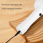 Electronice si Electrocasnice - Ingrijirea locuintei - Accesorii aparate pentru ingrijirea locuintei - Perie electrica multifunctionala, fara fir, cu 4 capete, incarcare USB, suport, alb-lila - Purple - Infinity.ro