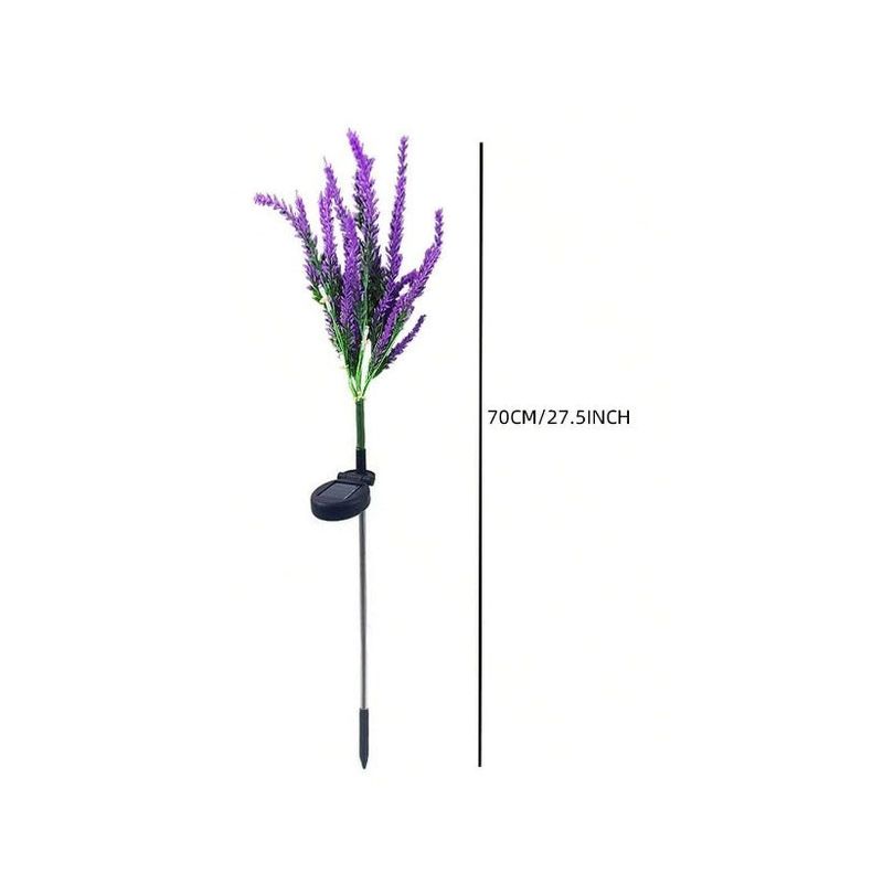 Casa si Gradina - Corpuri si surse de iluminat - Iluminat exterior - Lampi solare - Set 2 Lampi Solare Tip Lavanda, 70cm Inaltime, Senzor de Lumina, IP65, Violet - Infinity.ro